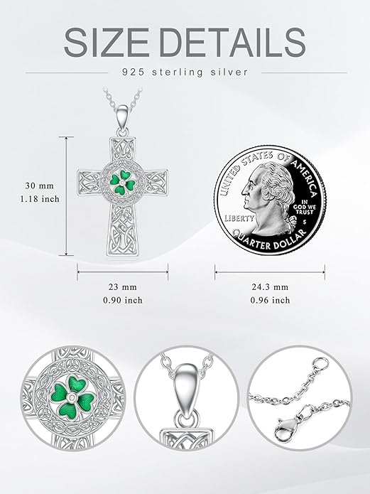 Seiyang 925 Sterling Silver Mustard Seed/Cross/Star of David/Triquetra Trinity Knot/Celtic/Claddagh Necklace Christian/Irish Jewelry Gifts for Women Mom Her