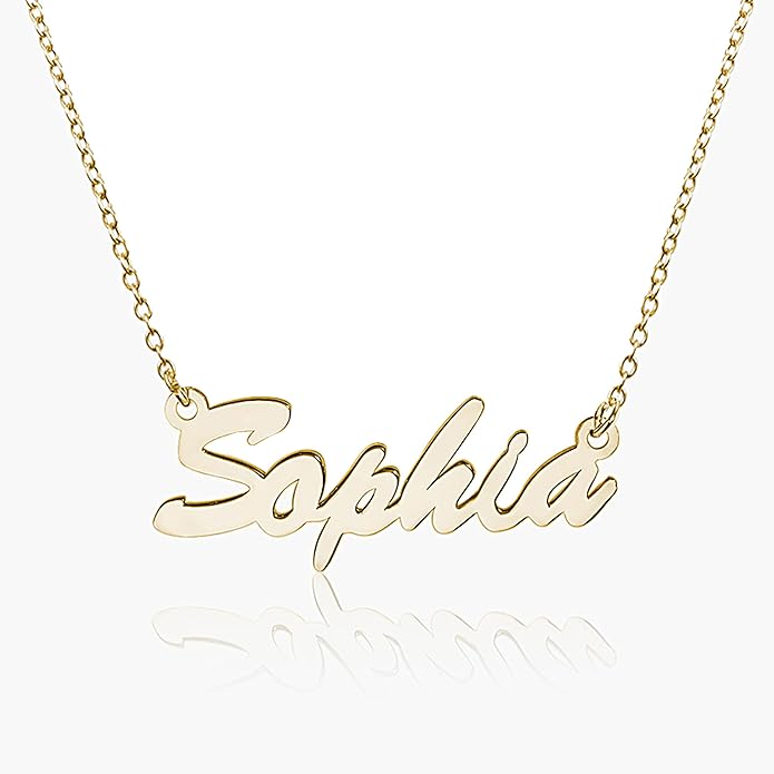 PicturesOnGold.com Custom Name Necklace For Women Personalized Name Necklace in Sterling Silver or Gold Necklace Personalized with any Name or Word