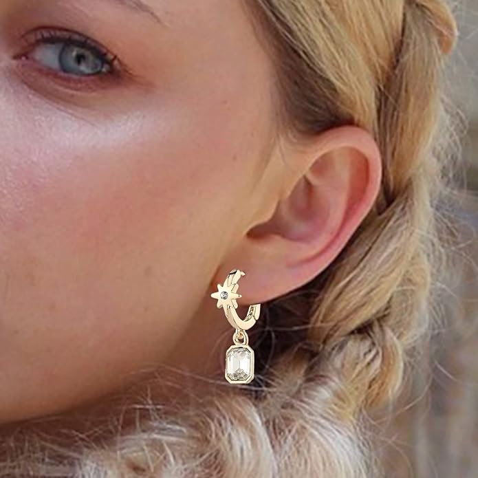 9 Pairs Gold Chunky Hoop Earrings Set for Women, 14K Gold Plated Twisted Huggie Hoop Earring Hypoallergenic, Lightweight Thick Open Hoops Earrings Jewelry Gifts.
