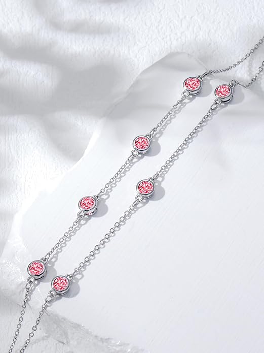 Dorunmo Birthstone Anklet Bracelets for Women 925 Sterling Silver Birthday Mother's Day Jewelry Gifts for Wife Mother Her