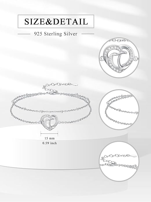 Dorunmo Initial Anklet 925 Sterling Silver Letter A-Z Layered Heart Anklet Beach Jewelry Birthday Gifts for Women