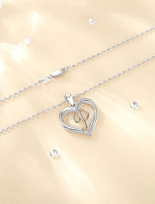 INFUSEU Unique Initial Necklaces for Women Girls Small Heart Letter Jewelry, Meaningful Personalized Gifts