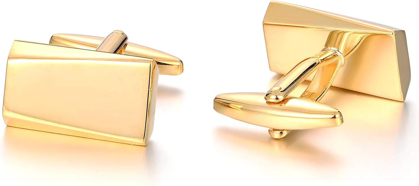 Merit Ocean Cufflinks for Men, Stainless Steel Cuff Links Mens for Wedding Business Gifts, Silver, Black, Gold