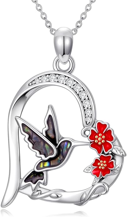 YYB Dove Necklace Christmas Gifts for Women 925 Sterling Silver Heart Peace Dove Pendant Jewelry Holy Spirit Jewelry For Women Female Stocking Stuffers
