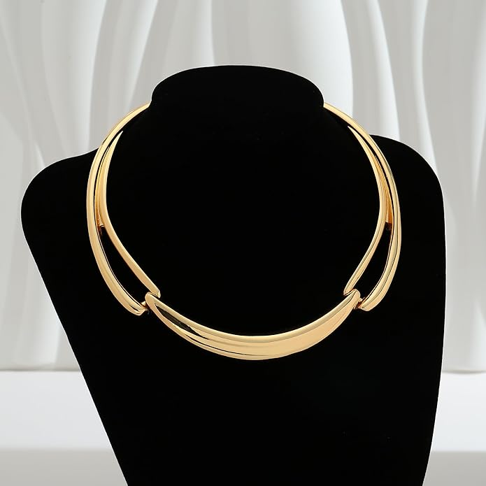 Chunky Gold Choker Collar Necklace for women Trendy Adjustable Gold Choker Necklace Statement Jewelry