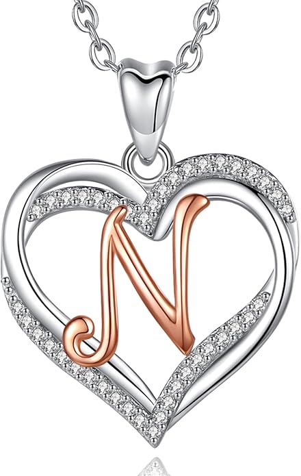 INFUSEU Unique Initial Necklaces for Women Girls Small Heart Letter Jewelry, Meaningful Personalized Gifts