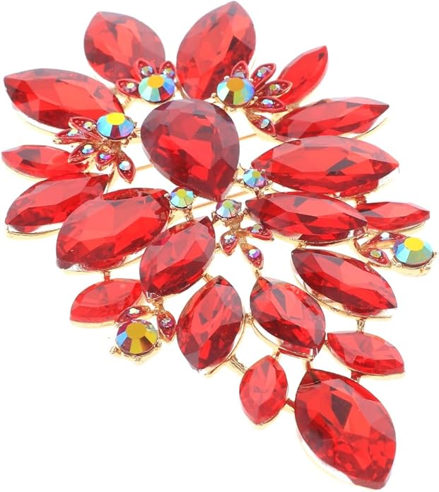 Extra Large Crystal Flower Brooch