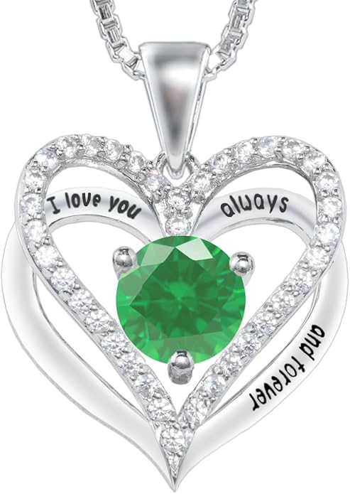 Kuschelkatze Entwined Souls Necklace - Sterling Silver Double Heart Pendant | Engraved 'I Love You Always and Forever' | Gift for Couples, Anniversary, Wedding