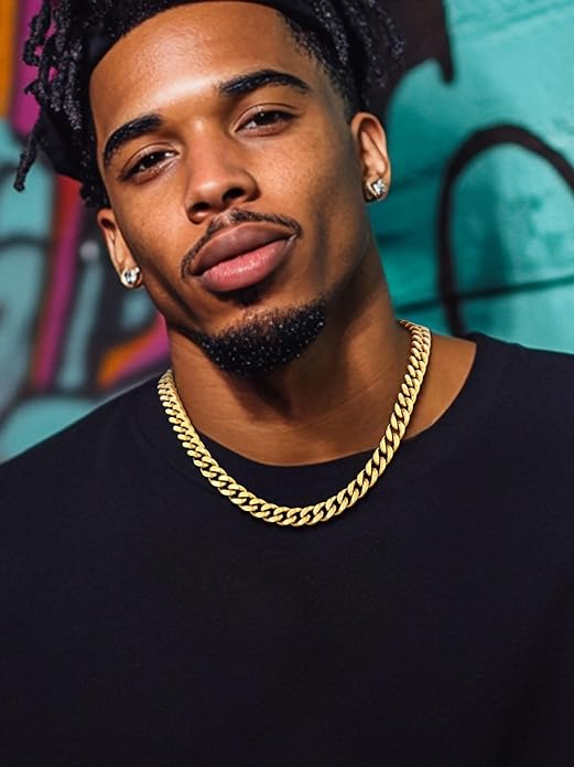 FindChic Men Curb Chain Necklace 18K Gold Plated/Stainless Steel/Black Chunky Double Tight Cuban Link Hip Hop Neck Chains for Men Boys 3.5MM/5MM/6MM/7MM/9MM/12MM 14''-30'' 8 Length Options (Send Gift Box)