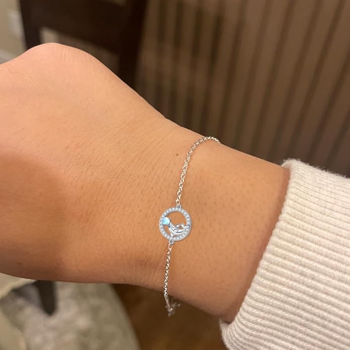 Animal Bracelet for Women 925 Sterling Silver Cat/Dolphin/Turtle/Horse Bracelet Jewelry Gifts