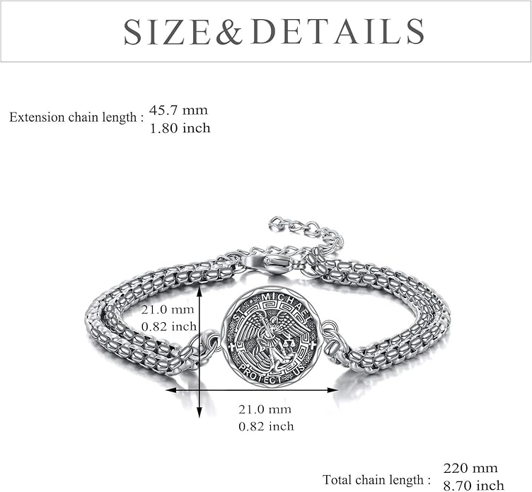 YFN Patron Saint Bracelet Sterling Silver Religious Protector Bracelet Jewelry Gift for Women Men