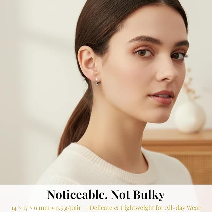 14K Gold/Silver Square Hoop Earrings for Women - Teardrop Hypoallergenic Stainless Steel Huggie Hoops Small Latch Back Geometric Minimalist Jewelry Gifts for Everyday Birthday Anniversary