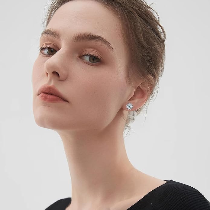JUSTKIDSTOY St Patricks Day Earrings Gifts 925 Sterling Silver Four Leaf Clover Shamrock Earrings Irish Jewelry for Women Girls