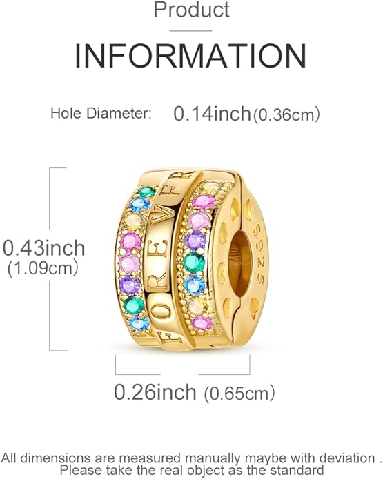 Parmuz Clip Spacer Charm for Bracelet 925 Sterling Silver Pave Cubic Zirconia Lock Stopper Bead Star Moon Evil Eye Jewelry Charm for Woman