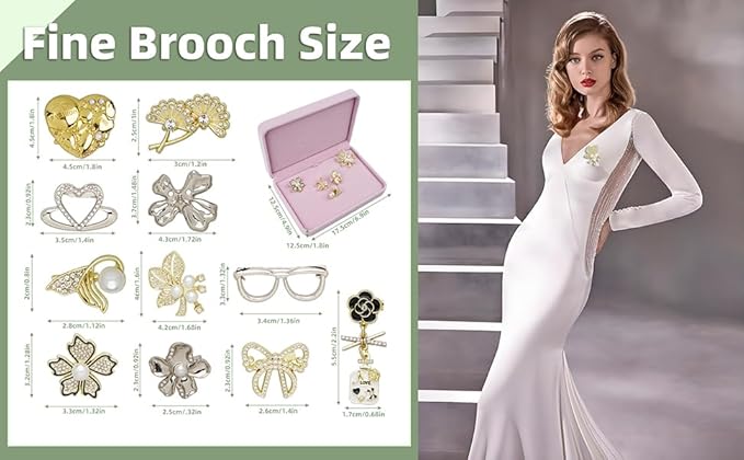 11 - PCS Women's Elegant Retro Brooch: Gold and Silver Bow Pearl Rhinestone Brooch for Girlfriend Wife Gift Birthday Thanksgiving Mother's Day for Dress Jacket Backpack and Hat