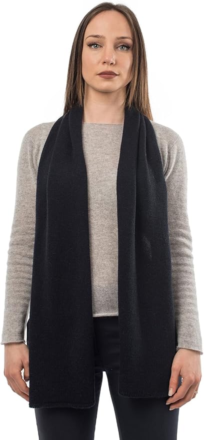 Dalle Piane Cashmere - 100% Cashmere Classic Scarf - Made in Italy - Neck Warmer (12" x 63") - Luxury Gift