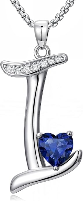 Christmas Gifts for Women Alphabet A to Z Initial Birthstone Pendant Necklaces for Women - 18k White Gold Plated Personalized Name Jewelry Valentine Mothers Day Birthday Gifts for Women Her Girlfriend