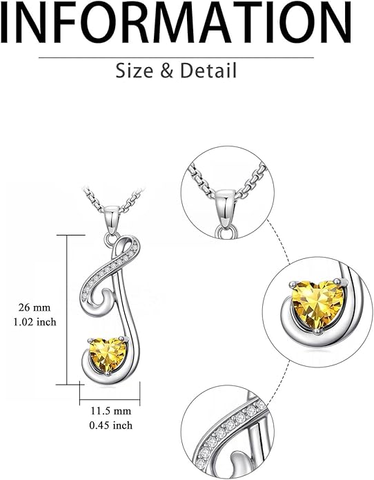 Christmas Gifts for Women Alphabet A to Z Initial Birthstone Pendant Necklaces for Women - 18k White Gold Plated Personalized Name Jewelry Valentine Mothers Day Birthday Gifts for Women Her Girlfriend