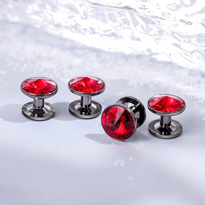 HAWSON Cufflinks for Men with 4/6 pcs Shirt Studs Set, Gift Box Packed, Mens Jewelry or Accessories for Wedding, Party, Anniversary, Birthday