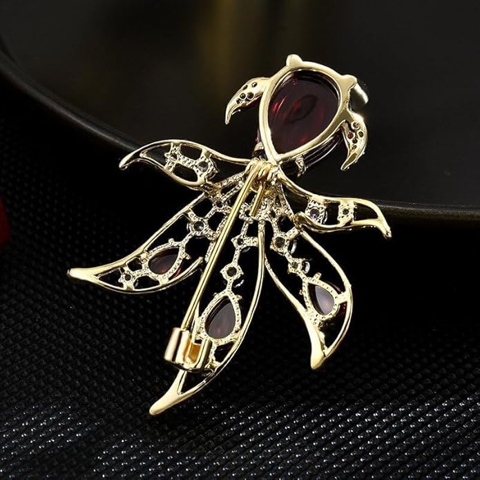 18K Gold Brooch Rhinestone Animal Brooch Pin Elegant Lapel Pin Wedding Jewelry Christmas Gift Dress Accessories for Women