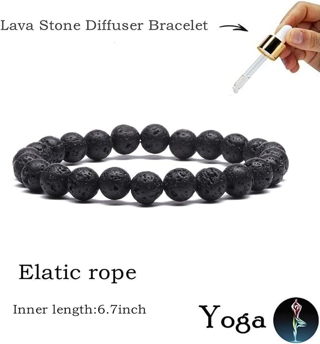 MengPa Mens Beaded Bracelets Couples Matching Bracelet Set Lava Rock Beads for Women Stone Jewelry