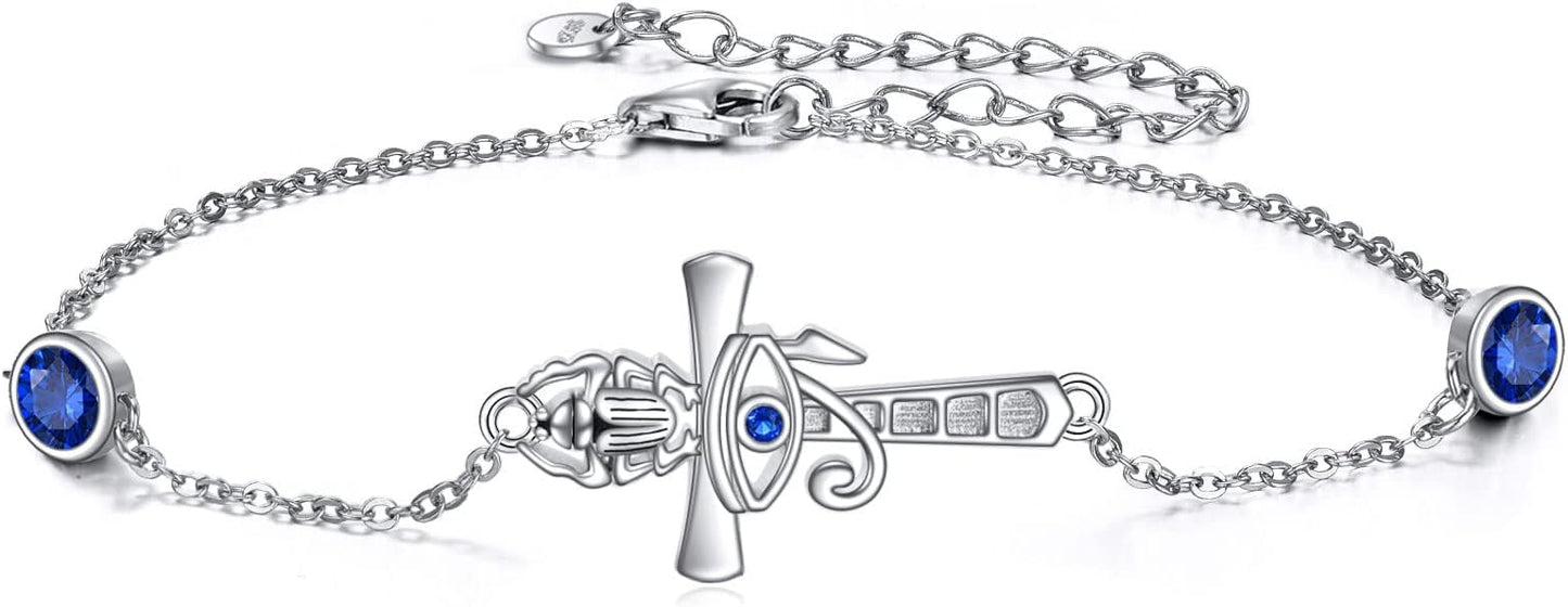 YFN Cross Bracelet Sterling Silver Religious Cross Bracelet Jewelry Gift for Women Men