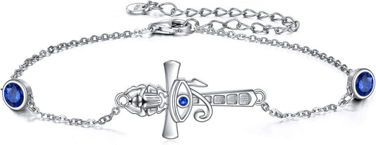 YFN Cross Bracelet Sterling Silver Religious Cross Bracelet Jewelry Gift for Women Men