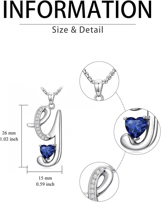 Christmas Gifts for Women Alphabet A to Z Initial Birthstone Pendant Necklaces for Women - 18k White Gold Plated Personalized Name Jewelry Valentine Mothers Day Birthday Gifts for Women Her Girlfriend