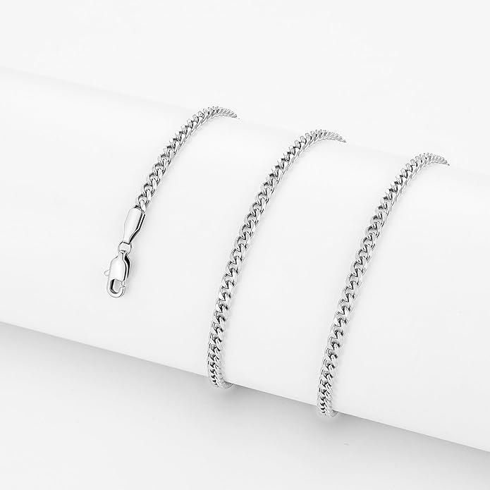 sovesi 3.5/5mm Cuban Link Chain Necklace for Men, Silver Tone/Black/14K Gold Plated Stainless Steel Necklace Chain, Mens Chain 16-28 Inch Jewelry Gift