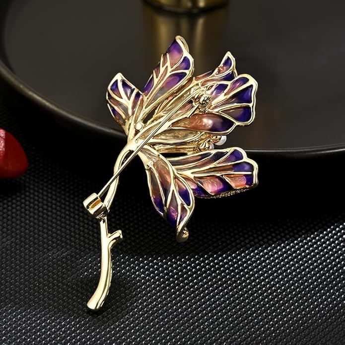 Flower Brooch Pin - Rhinestone Flower Pin 18k Gold Plated - Thanksgiving Day, Birthday, Wedding Gifts for Mom, Wife