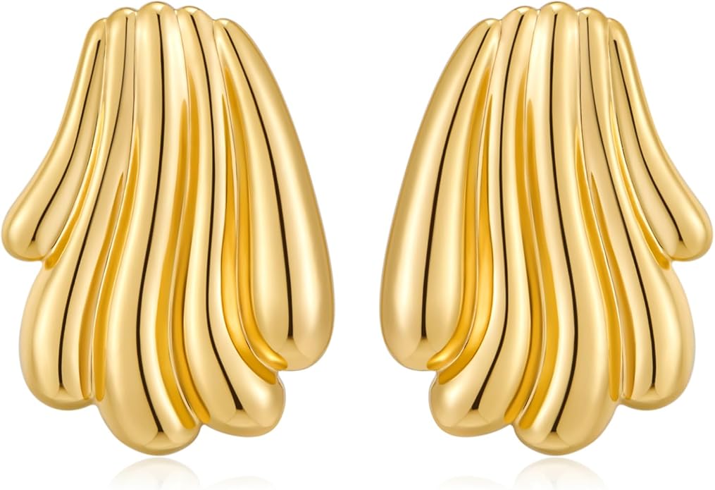 Irregular Gold Stud Earrings for Women Hammered Silver Stud Earrings Statement Geometric Earrings Vintage Gold Earrings