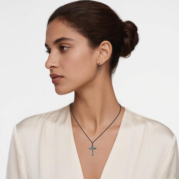 Cross Necklace for Men 925 Sterling Silver Celtic Cross Pendant Christian Jewelry Religious Christmas Gifts for Women