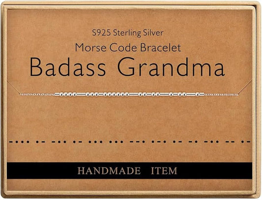 Monily Inspirational Gifts for Women Morse Code Bracelets for Women Funny Bracelet for Friend Funny Gift for Women Sterling Silver Bracelet for Women