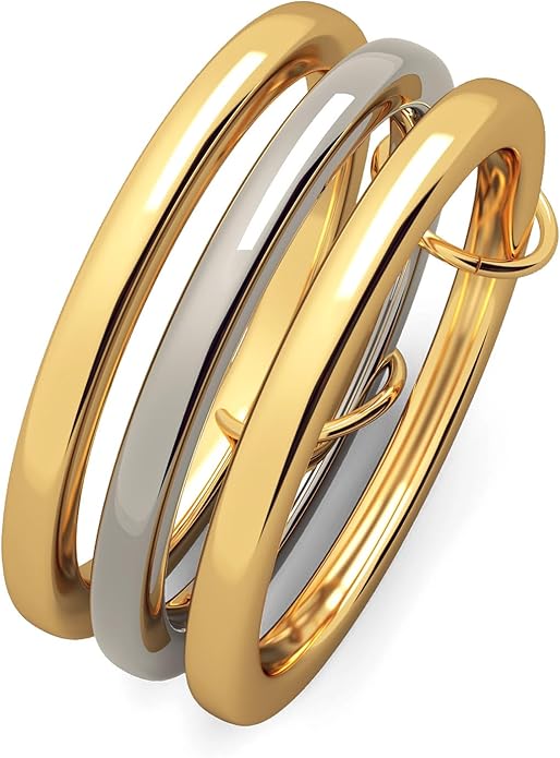 IHOKIT Stackable Rings for Women, 18k Gold Rings for Women Non tarnish, Silver Gold Multi Ring Mixed Metals Stack Rings Set,Jewelry Gift for Women
