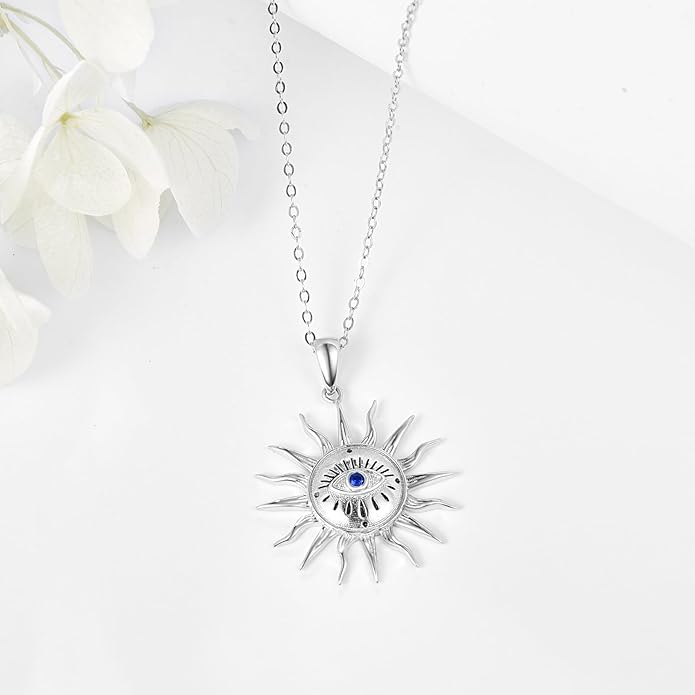 AENEAS Evil Eye Necklace for Women 925 Sterling Silver Necklace Ojo Turco Trendy Jewelry Gifts for Women Wife