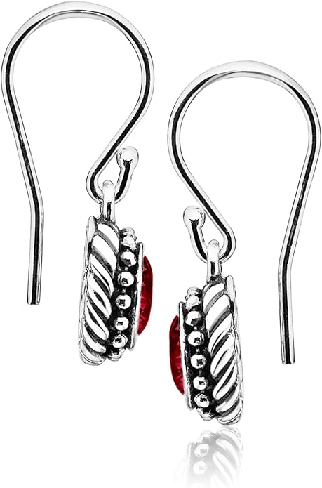 JEAN RACHEL JEWELRY 925 Sterling Silver Dangle Earrings for Women - Rope with Cubic Zirconia Vintage Design - Hypoallergenic, Lead & Nickel Free - Artisan Handcrafted Statement Earrings