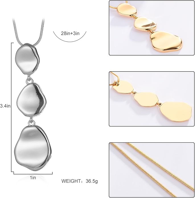 Long Pendant Necklaces For Women Multi-Layer Pendant Y Necklace Set Statement Pendant Chic Jewelry