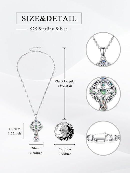 Seiyang 925 Sterling Silver Mustard Seed/Cross/Star of David/Triquetra Trinity Knot/Celtic/Claddagh Necklace Christian/Irish Jewelry Gifts for Women Mom Her