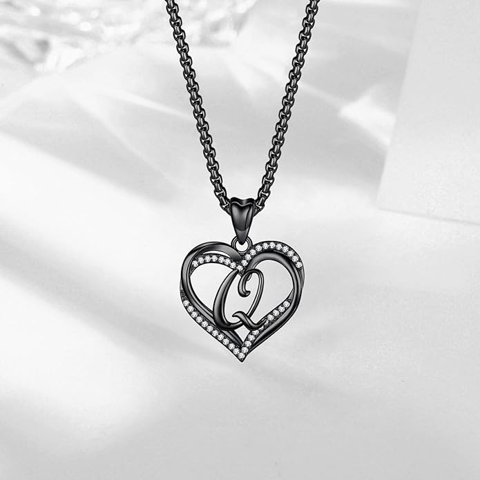 INFUSEU Unique Initial Necklaces for Women Girls Small Heart Letter Jewelry, Meaningful Personalized Gifts