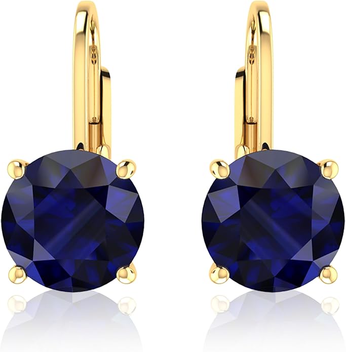 Women’s 14k Solid Gold Drop Dangle Earrings Lever Back Design with Natural Birthstone Gemstones Hypoallergenic Jewelry Collection Ideal Gifts for Wedding Anniversary