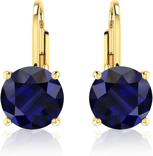 Women’s 14k Solid Gold Drop Dangle Earrings Lever Back Design with Natural Birthstone Gemstones Hypoallergenic Jewelry Collection Ideal Gifts for Wedding Anniversary