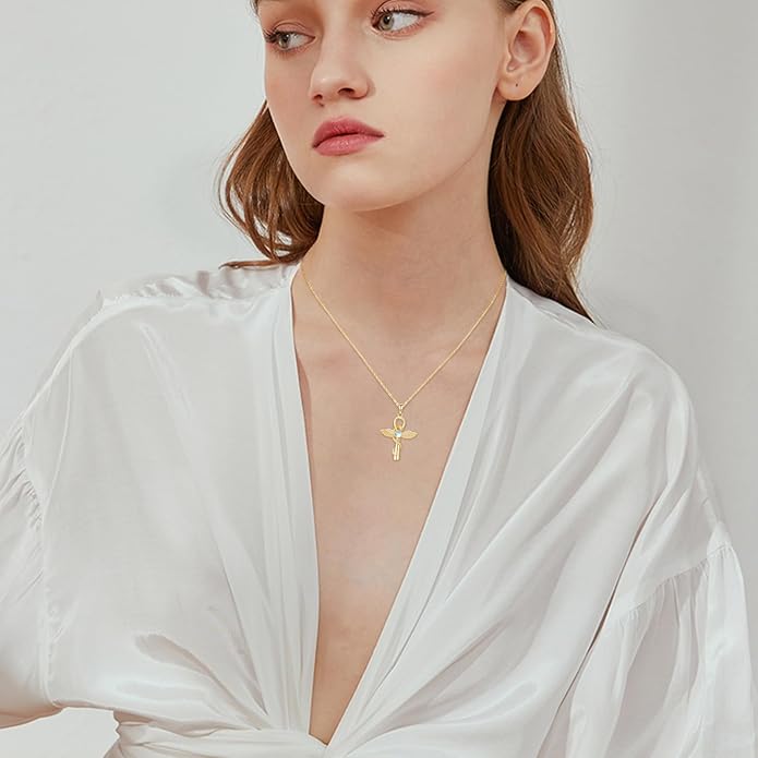 YEESIA Cross Necklace for Men Women 925 Sterling Silver Christian Pendant Religious Jewelry Gift for Men Women.
