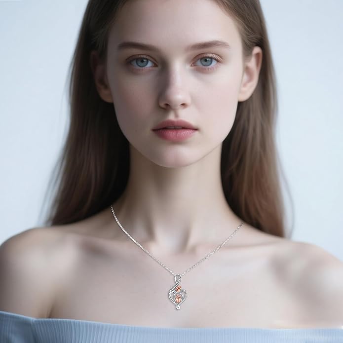 Mother's Day Necklace Gifts 925 Sterling Silver Mom/Wife/Grandma/Nana/Family I Love You Mom Necklace for Women Jewelry Birthday Gifts for Couple