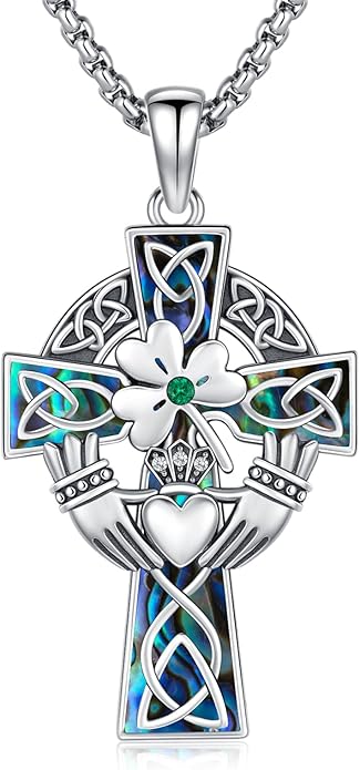 Cross Necklace for Men 925 Sterling Silver Celtic Cross Pendant Christian Jewelry Religious Christmas Gifts for Women