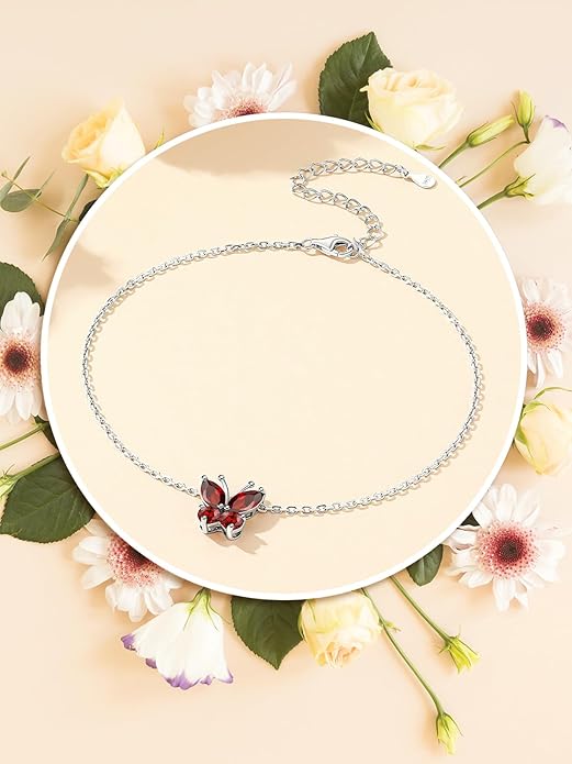 Custom4U Personalized Infinity Ankle Bracelets for Women 925 Sterling Silver Anklet Bracelet Endless Love Symbol Birthstone Charm Adjustable Foot Chain Jewelry Mothers Day Gifts for Mom Wife Women Her