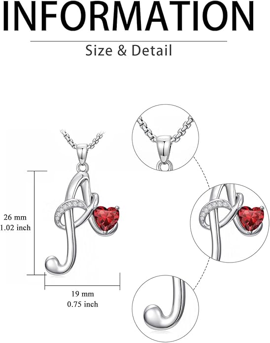 Christmas Gifts for Women Alphabet A to Z Initial Birthstone Pendant Necklaces for Women - 18k White Gold Plated Personalized Name Jewelry Valentine Mothers Day Birthday Gifts for Women Her Girlfriend