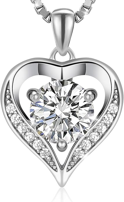 Moissanite Necklace for Women,925 Sterling Silver Necklace,Moissanite Tennis Necklace Engraved with Love,Gift for Wife Girlfriend Mom on Anniversary Valentine's Day Birthday