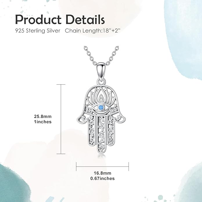 Evil Eye Necklace 925 Sterling Silver Nazar Eye Pendant Necklace Protection Amulet Jewelry Gifts for Women Men