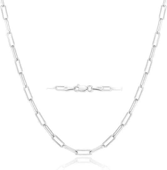 925 Sterling Silver Singapore Chain Lobster Clasp Paperclip Necklace for Women Sparkling Chain 2mm2.5mm3mm4mm5mm Gifts for Her