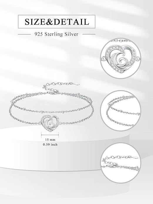 Dorunmo Initial Anklet 925 Sterling Silver Letter A-Z Layered Heart Anklet Beach Jewelry Birthday Gifts for Women